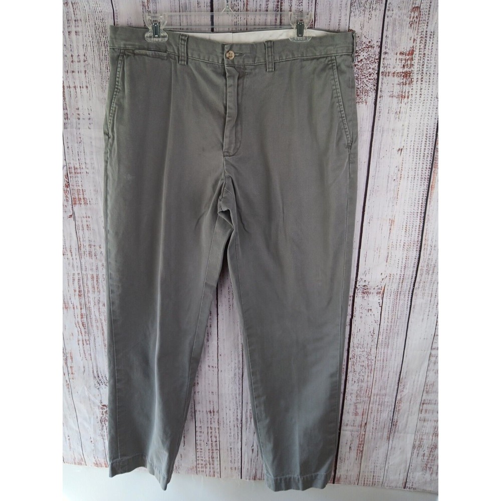 Vtg Polo Ralph Lauren Preston Pants 36x32 Gray Chino Cotton